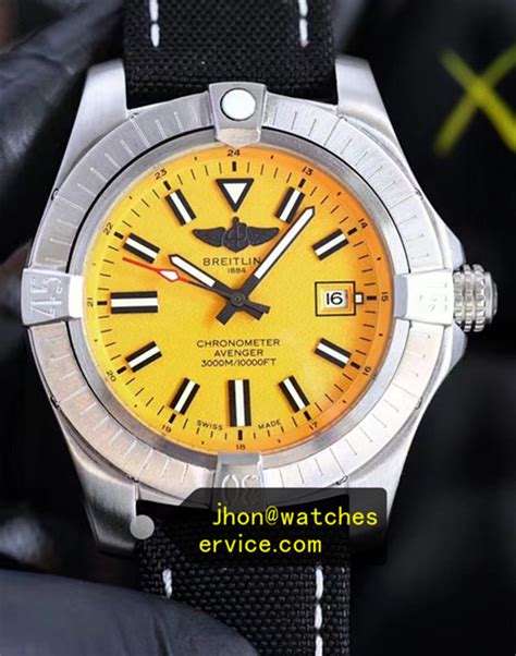 breitling colt replicas yellow dial face|how to detect a breitling.